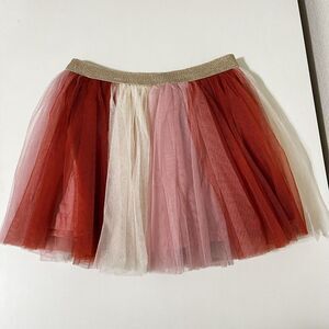 Sweet Wink Rose Fairy Tutu Tulle Skirt Fall Pink Orange Girls Size 6-8 years